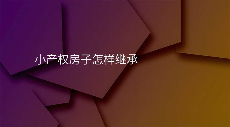 小产权房子怎样继承