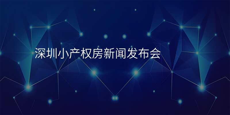 深圳小产权房新闻发布会