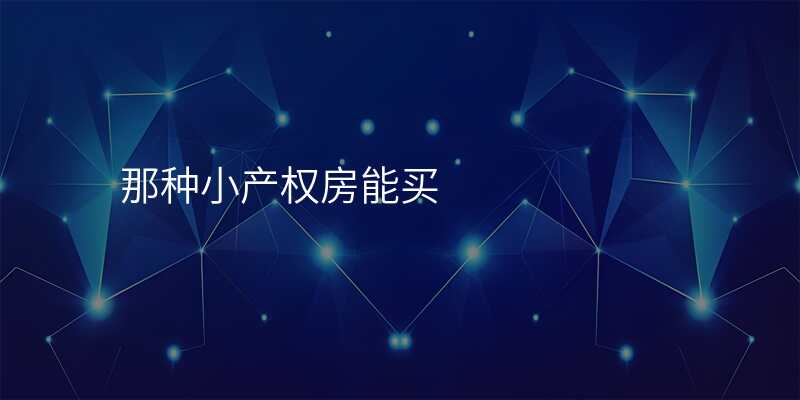 那种小产权房能买