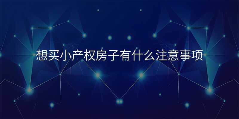 想买小产权房子有什么注意事项