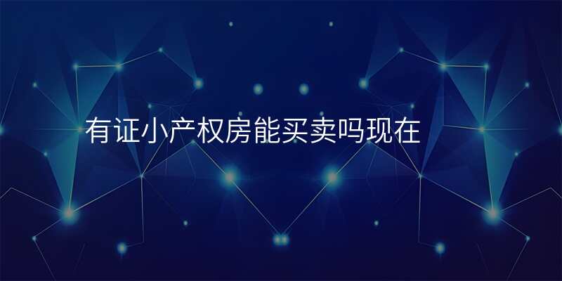 有证小产权房能买卖吗现在