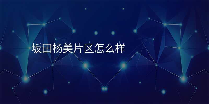 坂田杨美片区怎么样