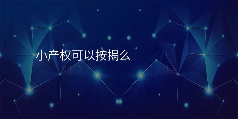 小产权可以按揭么