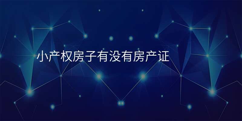 小产权房子有没有房产证