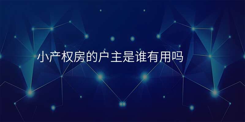 小产权房的户主是谁有用吗