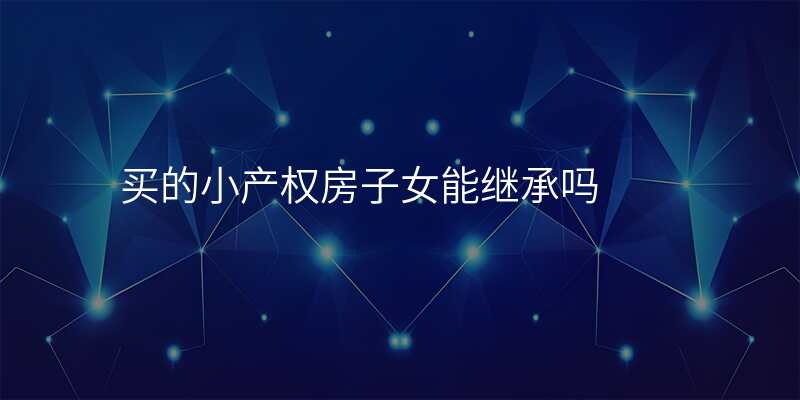 买的小产权房子女能继承吗