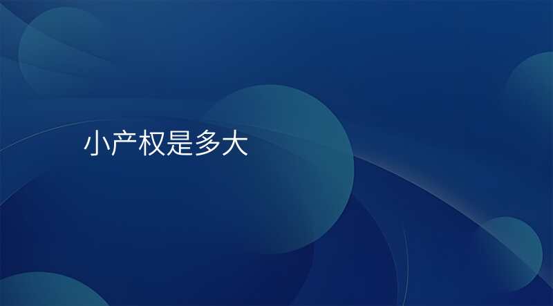 小产权是多大