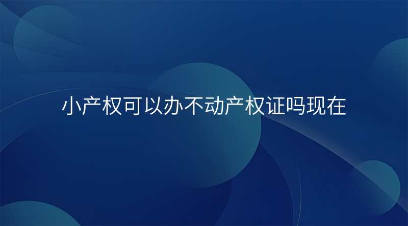 小产权可以办不动产权证吗现在