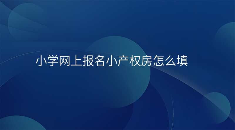 小学网上报名小产权房怎么填