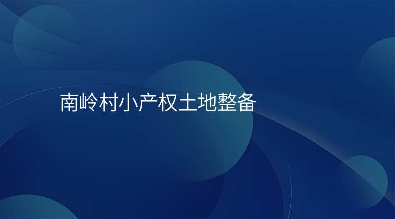 南岭村小产权土地整备