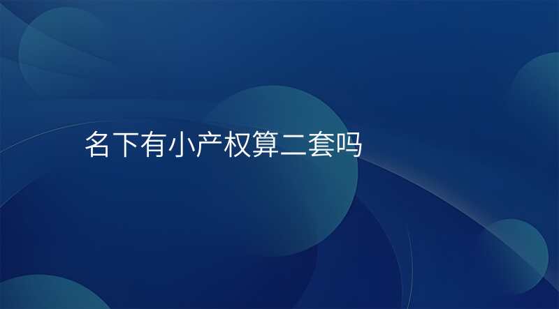 名下有小产权算二套吗