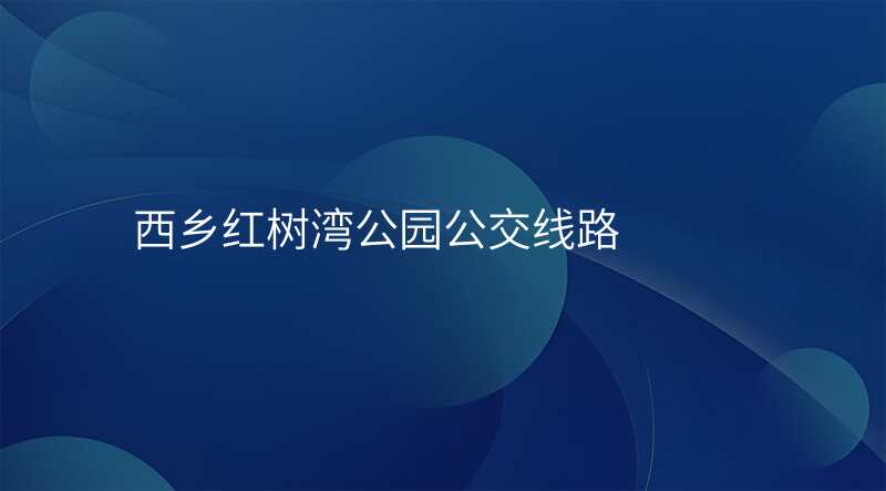 西乡红树湾公园公交线路