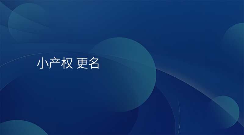 小产权 更名