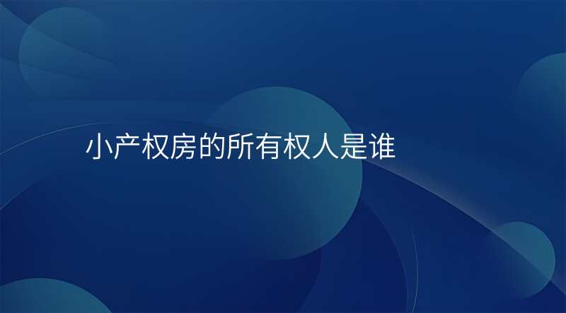 小产权房的所有权人是谁
