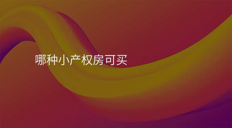 哪种小产权房可买
