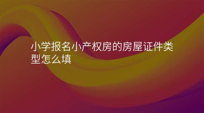 小学报名小产权房的房屋证件类型怎么填