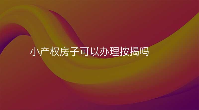 小产权房子可以办理按揭吗