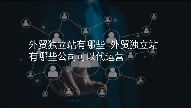 外贸独立站有哪些_外贸独立站有哪些公司可以代运营