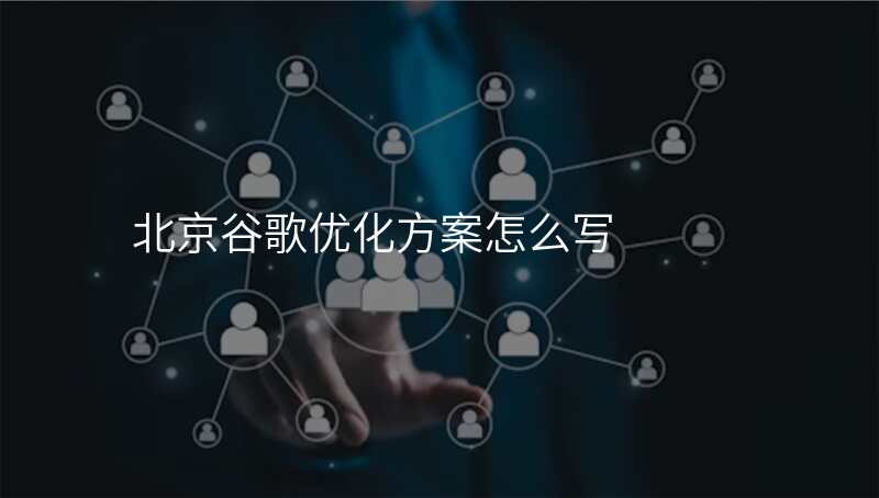 北京谷歌优化方案怎么写