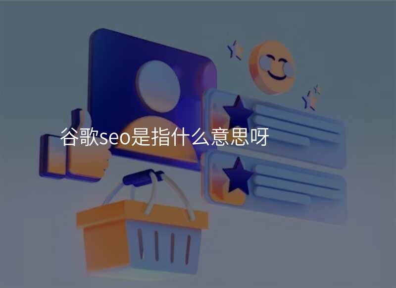 谷歌seo是指什么意思呀