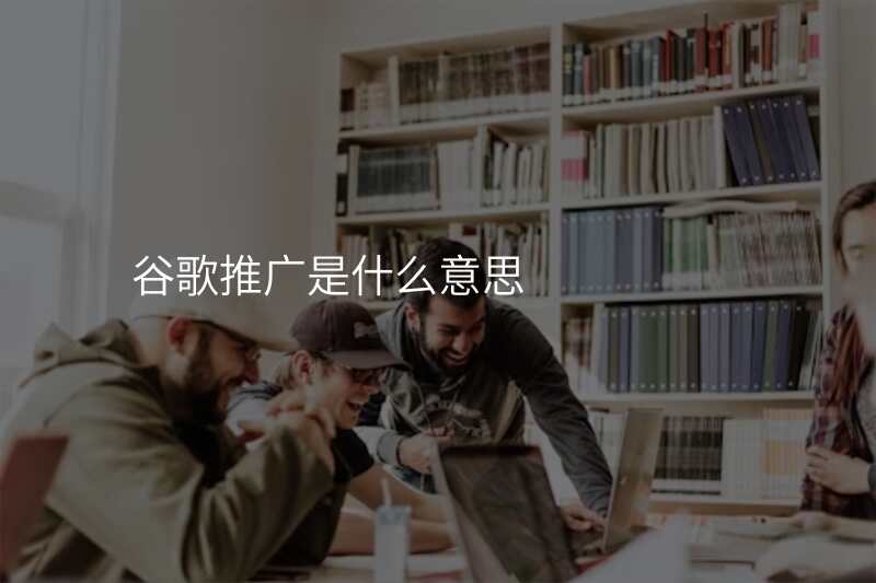 谷歌推广是什么意思