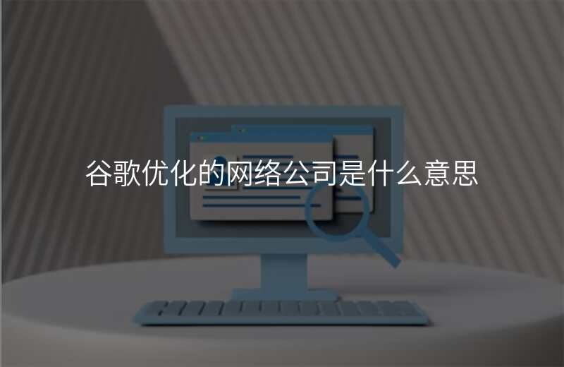 谷歌优化的网络公司是什么意思