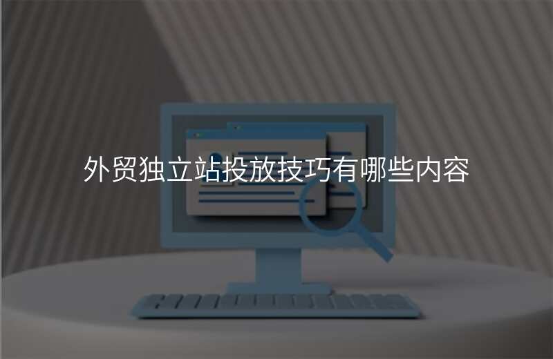 外贸独立站投放技巧有哪些内容