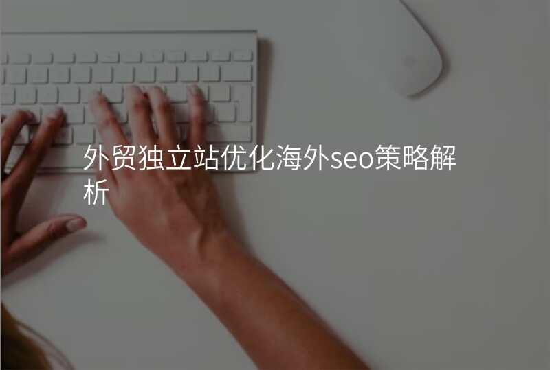 外贸独立站优化海外seo策略解析