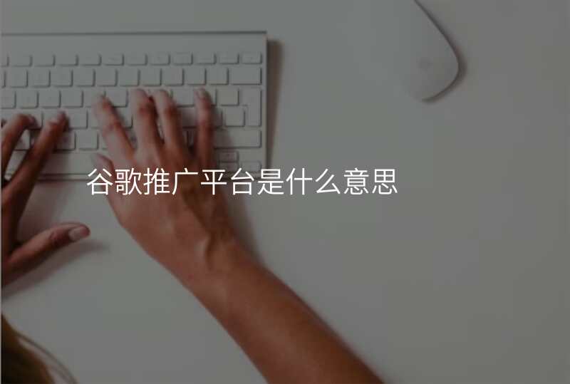 谷歌推广平台是什么意思