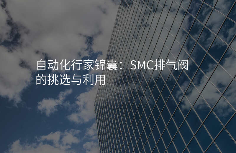 自动化行家锦囊:SMC排气阀的挑选与利用