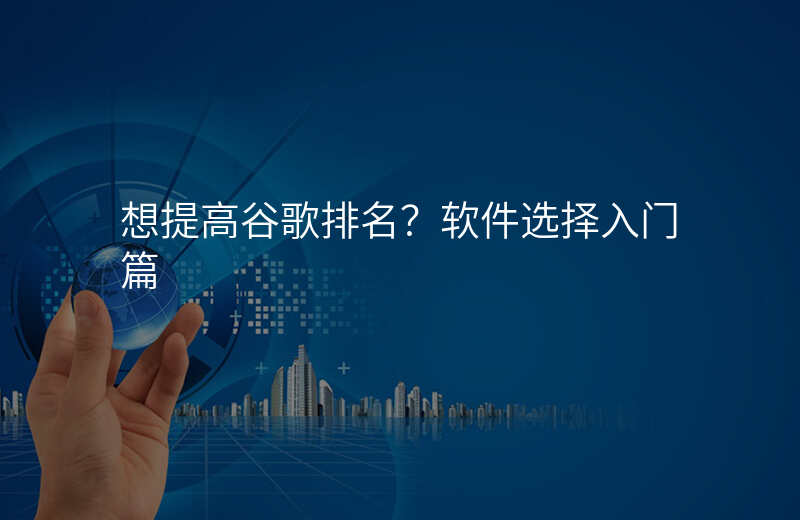 想提高谷歌排名?软件选择入门篇