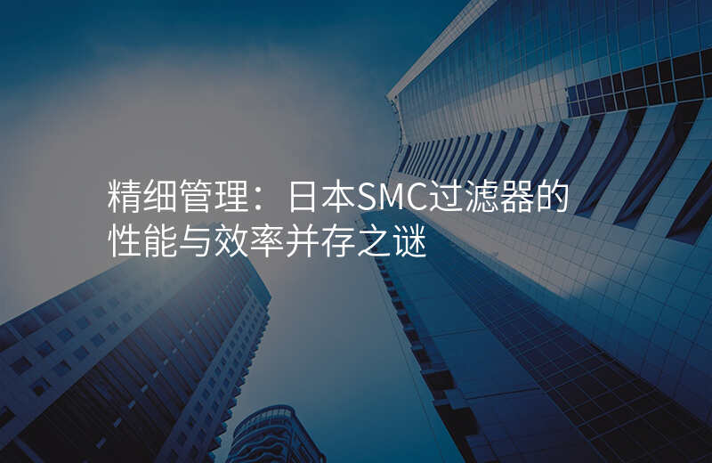 精细管理:日本SMC过滤器的性能与效率并存之谜