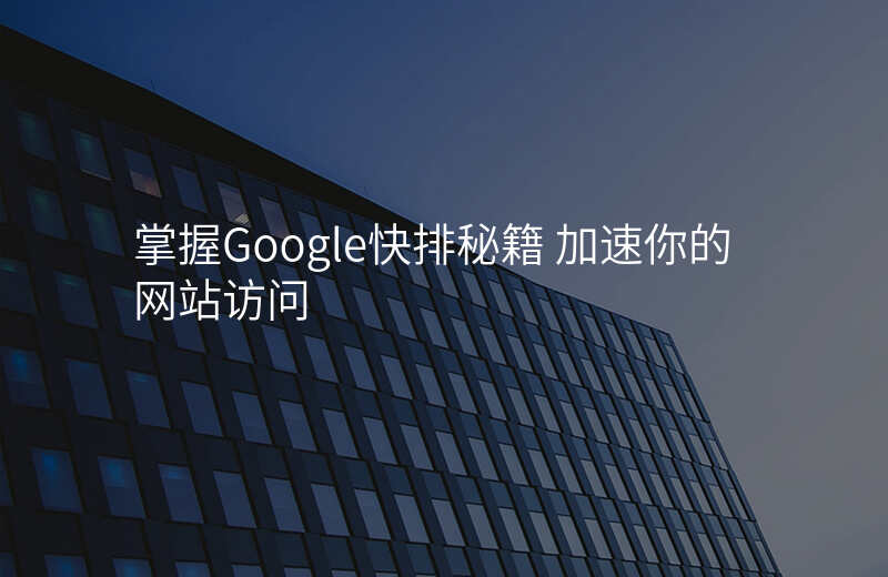 掌握Google快排秘籍 加速你的网站访问