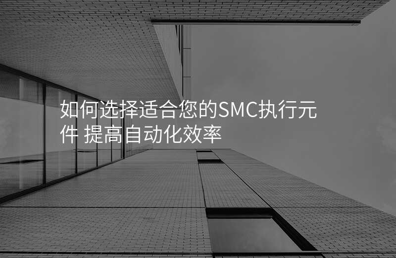 如何选择适合您的SMC执行元件 提高自动化效率