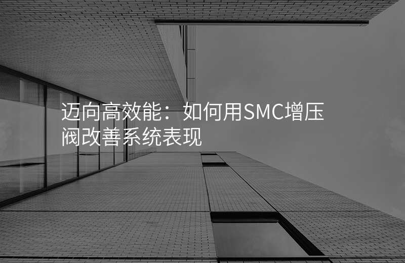 迈向高效能:如何用SMC增压阀改善系统表现