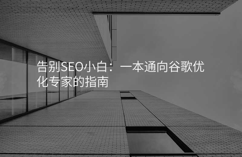 告别SEO小白:一本通向谷歌优化专家的指南