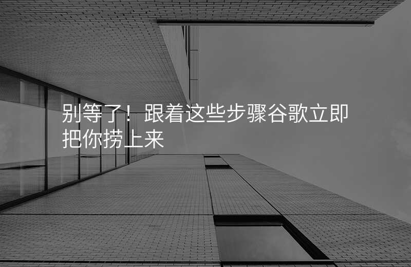 别等了!跟着这些步骤谷歌立即把你捞上来