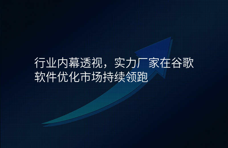 行业内幕透视,实力厂家在谷歌软件优化市场持续领跑