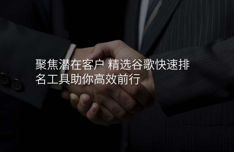 聚焦潜在客户 精选谷歌快速排名工具助你高效前行