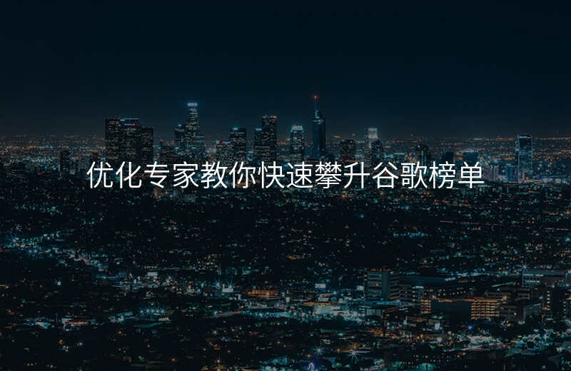 优化专家教你快速攀升谷歌榜单