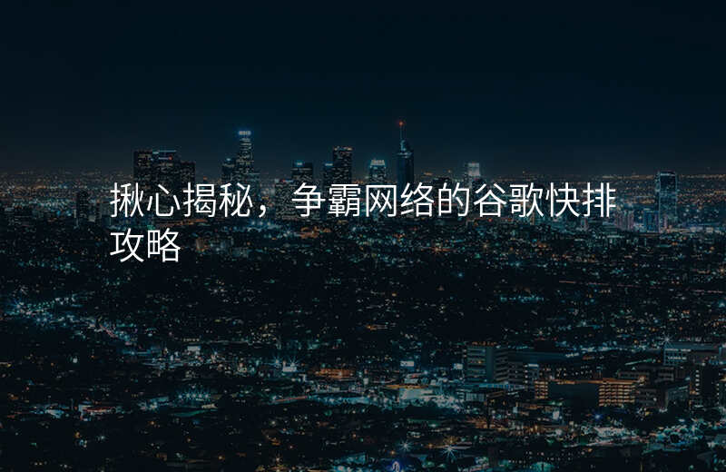 揪心揭秘,争霸网络的谷歌快排攻略