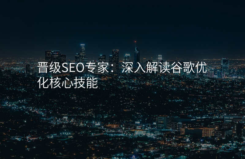 晋级SEO专家:深入解读谷歌优化核心技能