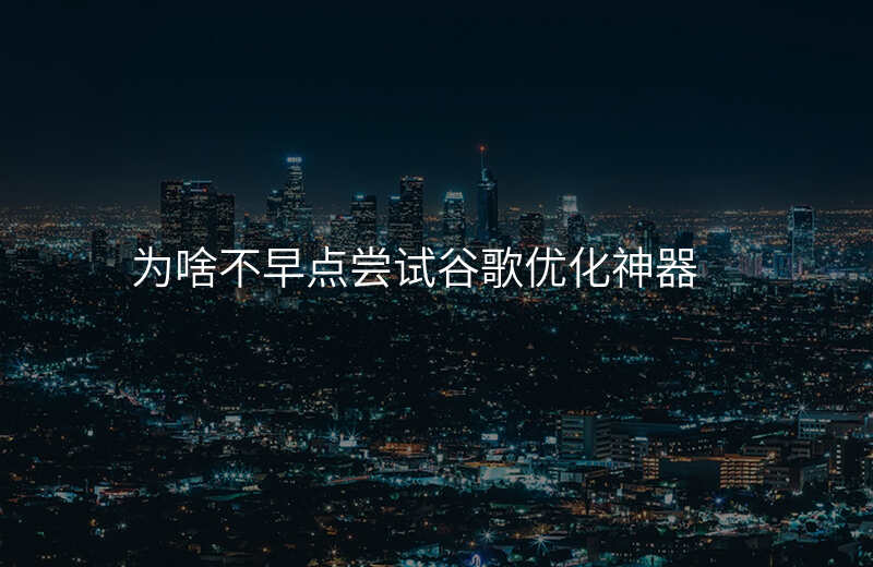 为啥不早点尝试谷歌优化神器