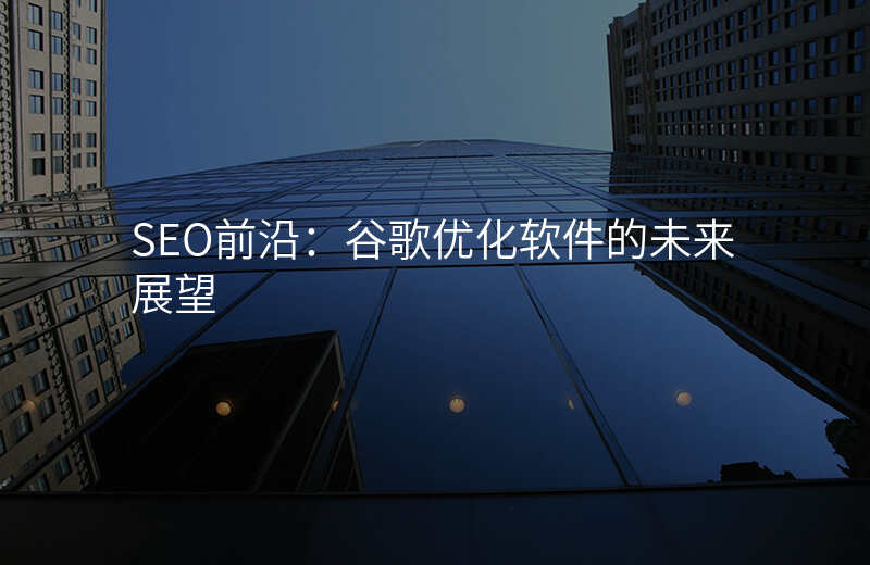 SEO前沿:谷歌优化软件的未来展望