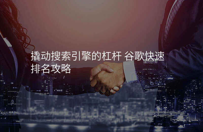 撬动搜索引擎的杠杆 谷歌快速排名攻略