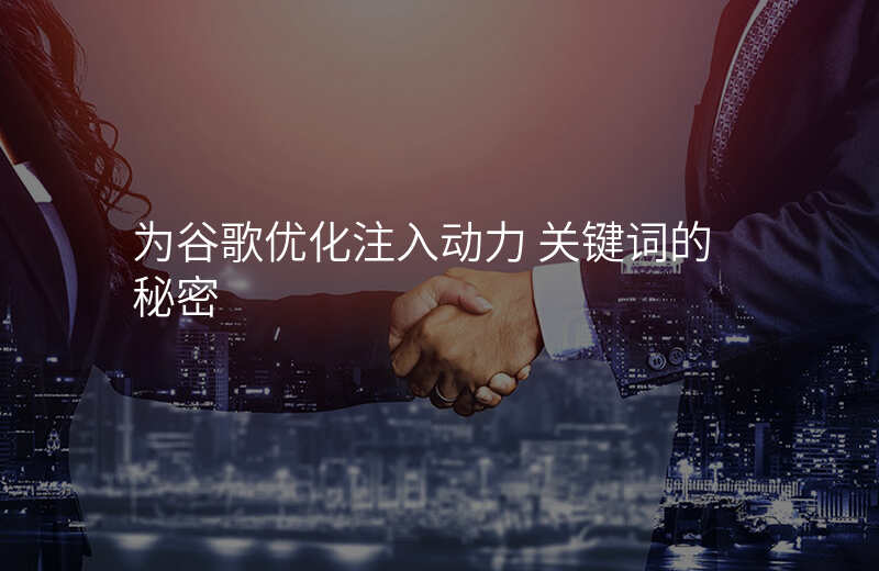 为谷歌优化注入动力 关键词的秘密