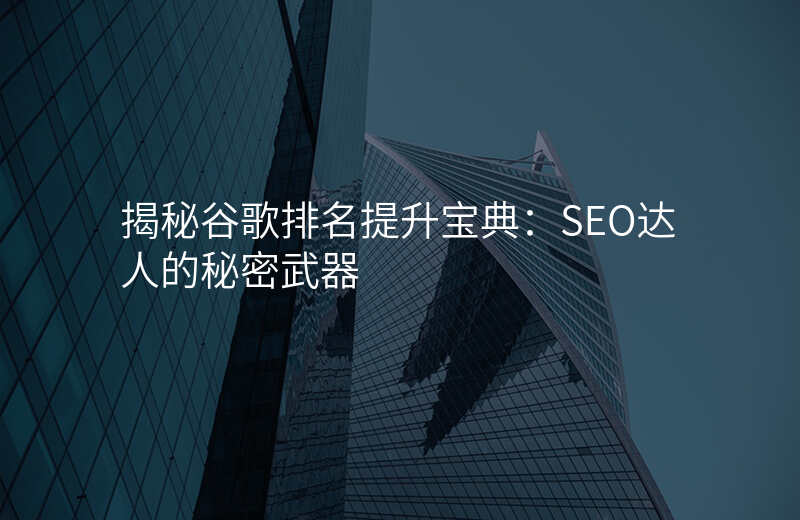 揭秘谷歌排名提升宝典:SEO达人的秘密武器