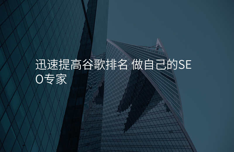 迅速提高谷歌排名 做自己的SEO专家