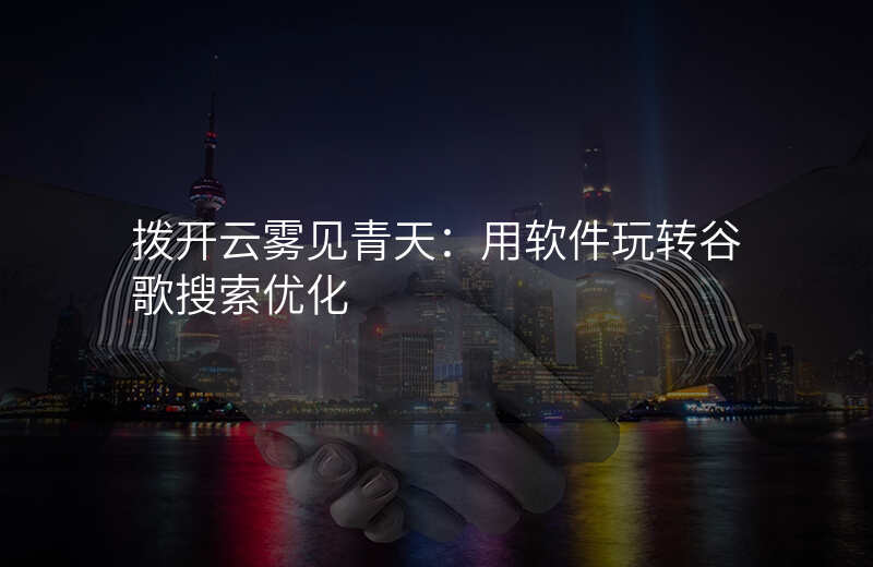 拨开云雾见青天:用软件玩转谷歌搜索优化