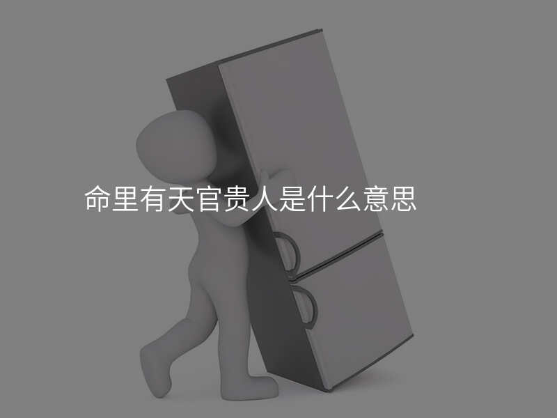 命里有天官贵人是什么意思